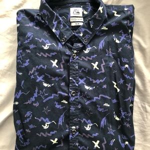 Mens Quicksilver graphic short sleeve button down